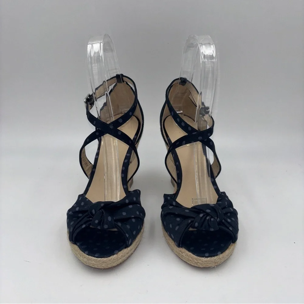 New! LK Bennett polka dot espadrille platform sandals